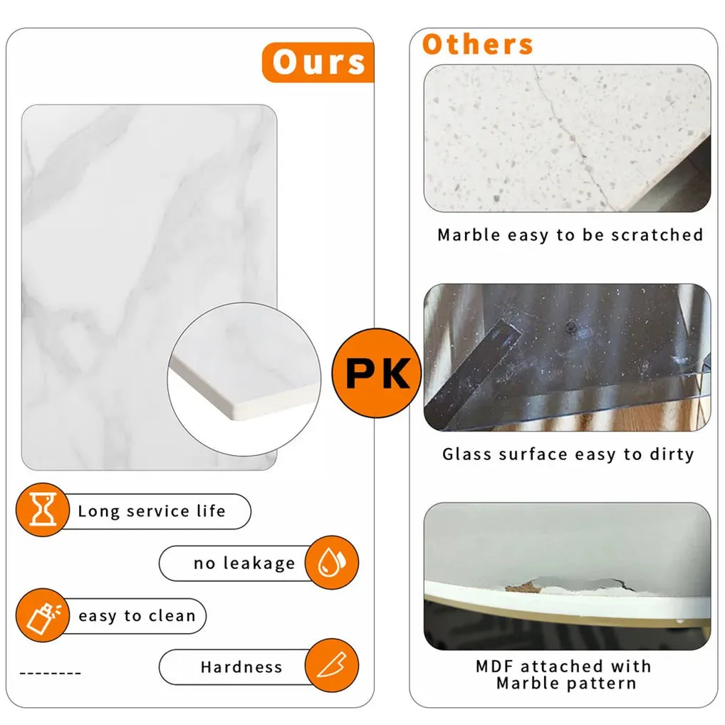 2 Tier Marble End Table Storage Metal Frame