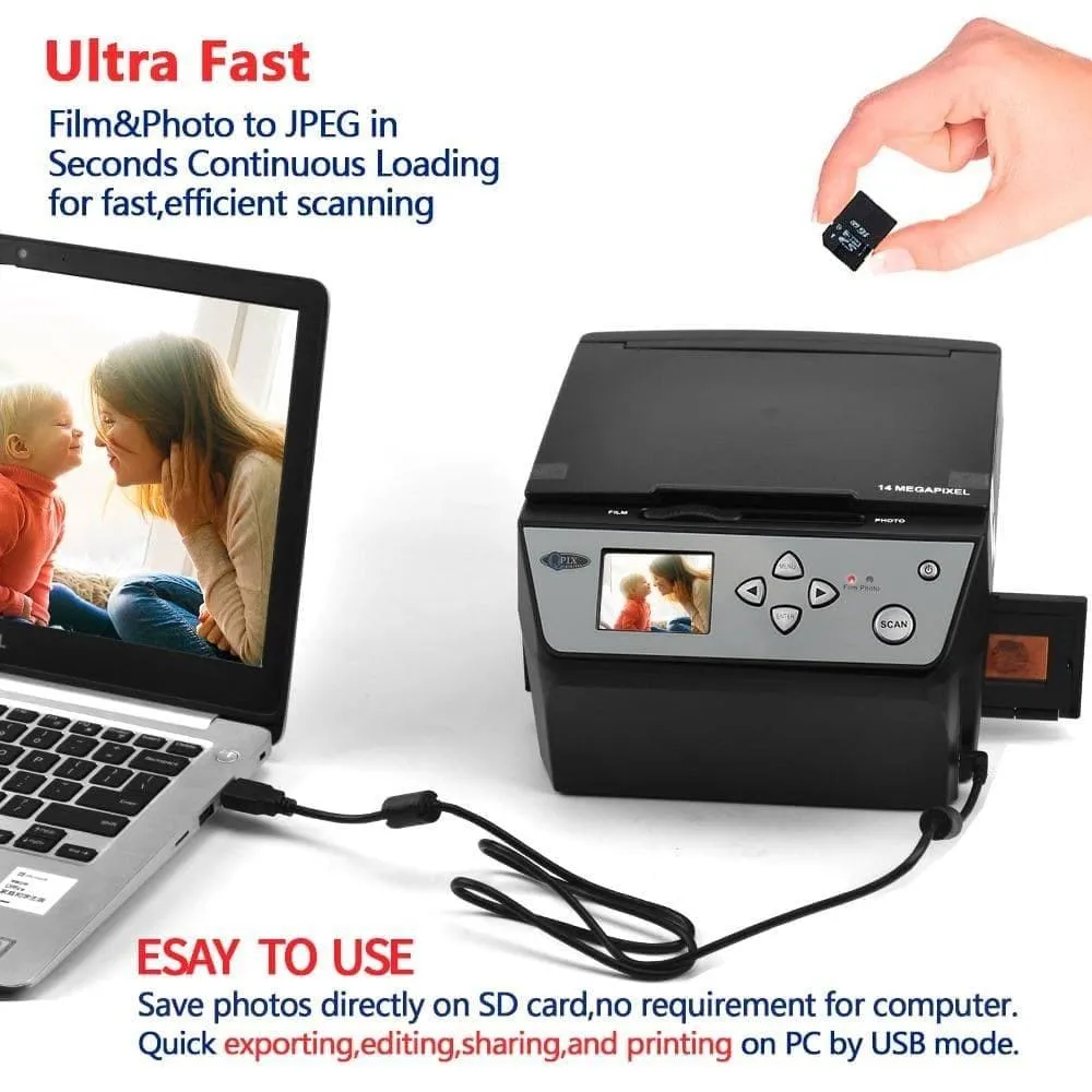 22 Mega Pixels 4 in 1 Combo Photo and Digital Film Scanner