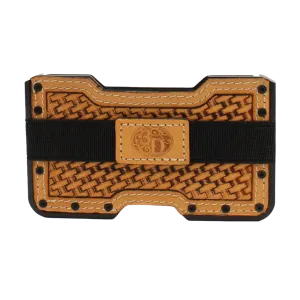 3D Belt® Men's Embossed Leather Weave Tan Smart Wallet D250002808