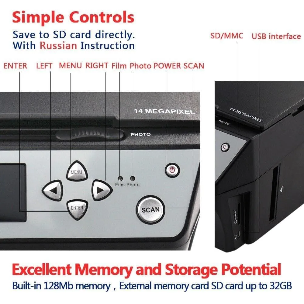 4 in 1 Combo 22 Mega Pixels Photo and Digital 35 Mm Film Scanner 135 Negative