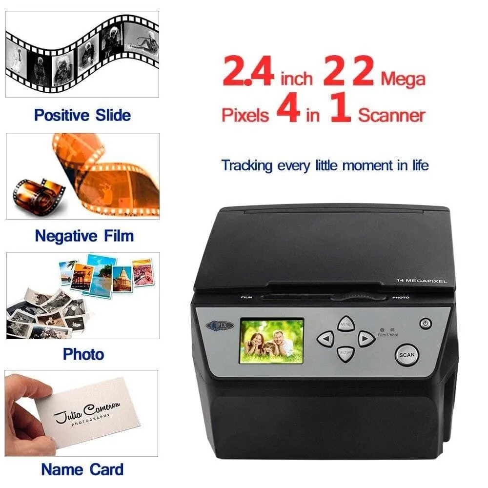 4 in 1 Combo 22 Mega Pixels Photo and Digital 35 Mm Film Scanner 135 Negative