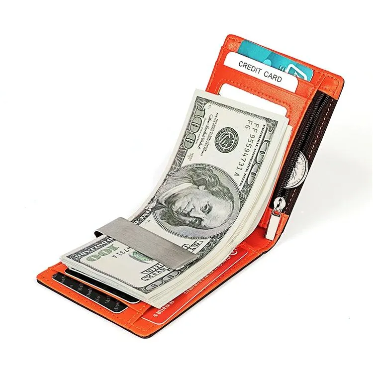 Anti-magnetic Leather Wallet with Zipper for Men - Rfid Protection