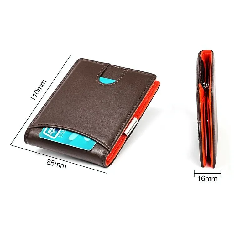Anti-magnetic Leather Wallet with Zipper for Men - Rfid Protection