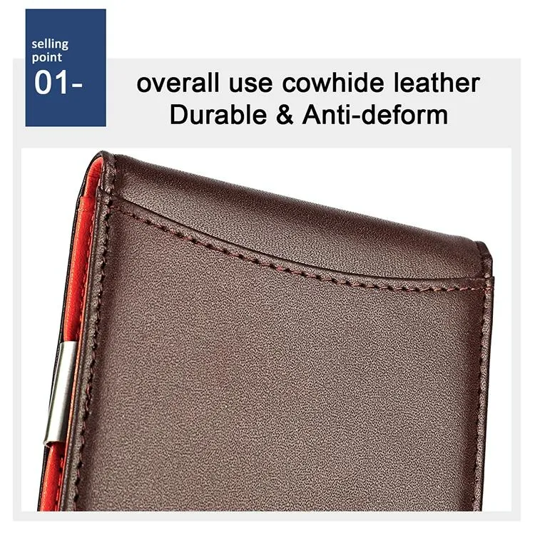 Anti-magnetic Leather Wallet with Zipper for Men - Rfid Protection