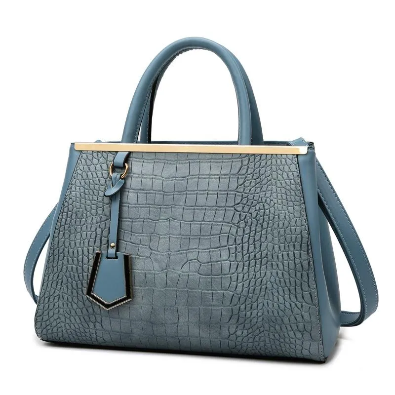 Black Stone Pattern Patchwork Handbag - Shoulder / Crossbody