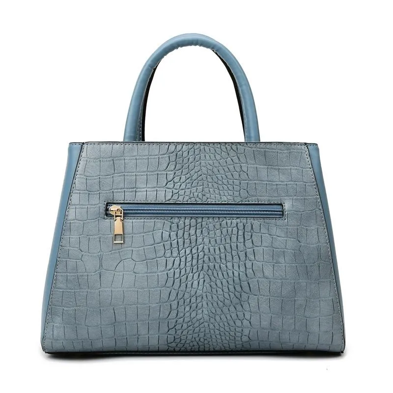 Black Stone Pattern Patchwork Handbag - Shoulder / Crossbody