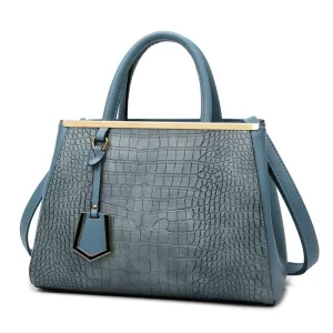 Black Stone Pattern Patchwork Handbag - Shoulder / Crossbody