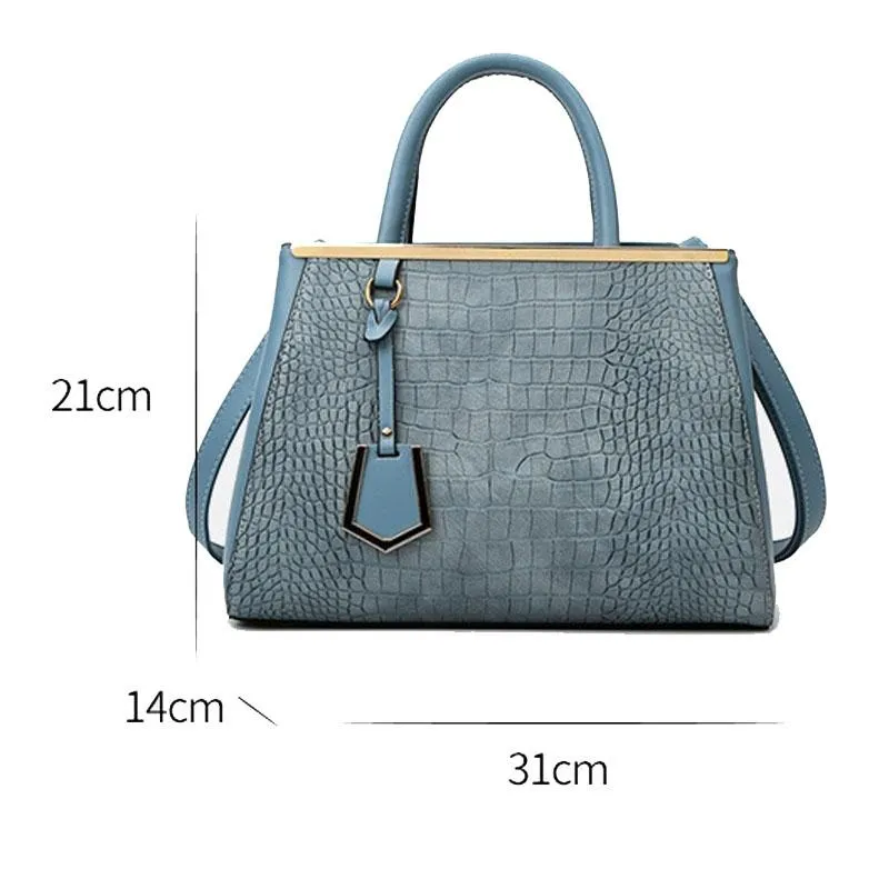 Black Stone Pattern Patchwork Handbag - Shoulder / Crossbody