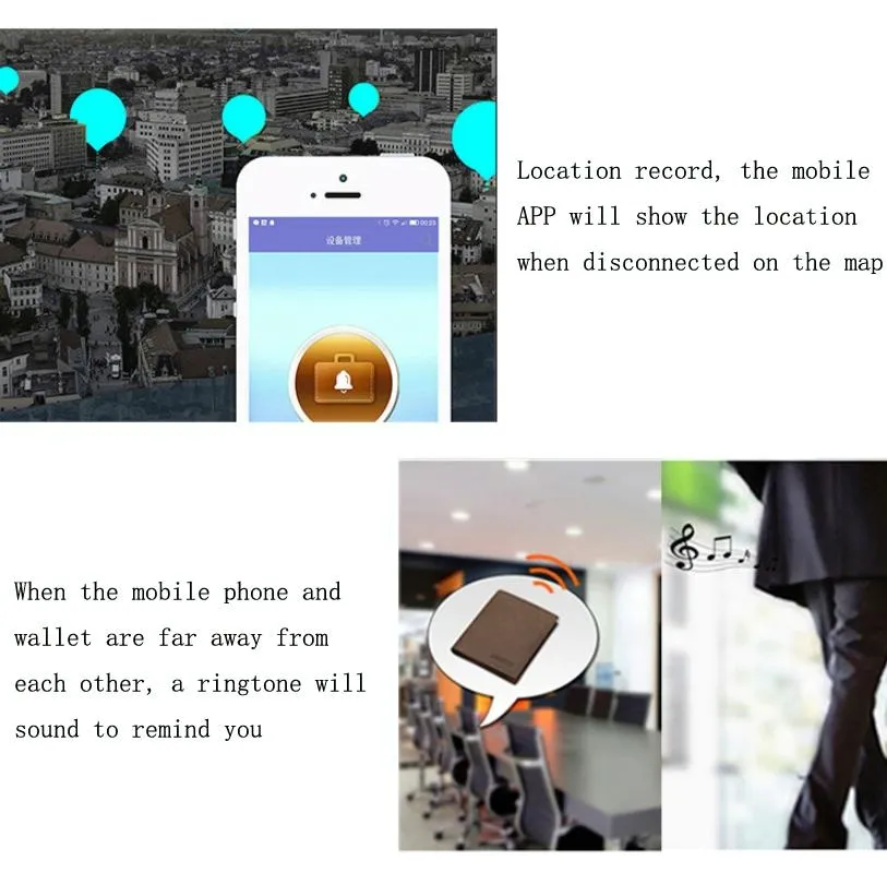 Bluetooth Anti Lost Mens Leather Wallet