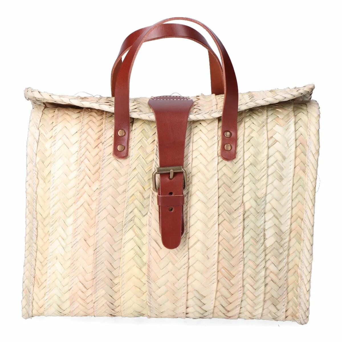 Briefcase By Edm Milan 32 X 26 Cm Palm Leaf Buckle Leather