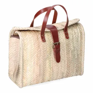 Briefcase By Edm Milan 32 X 26 Cm Palm Leaf Buckle Leather