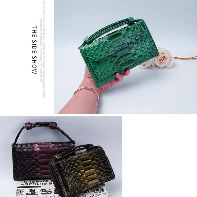 Chain Crossbody Bag with Snake Texture Print