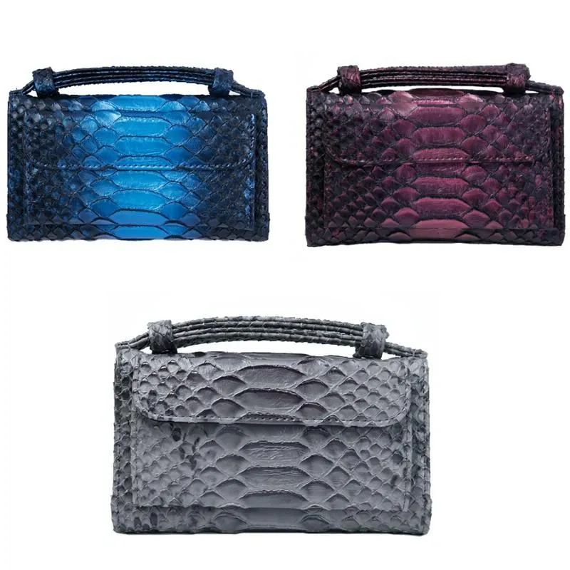 Chain Crossbody Bag with Snake Texture Print