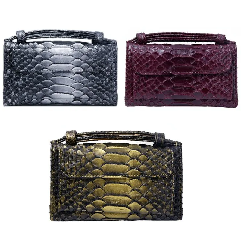 Chain Crossbody Bag with Snake Texture Print