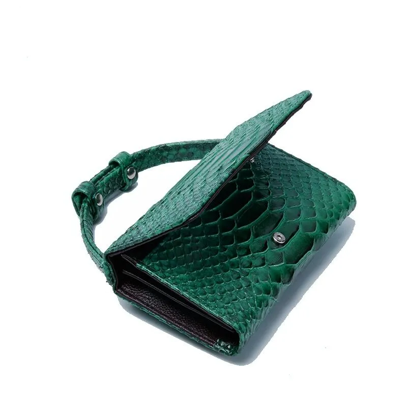 Chain Crossbody Bag with Snake Texture Print