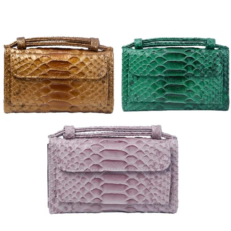 Chain Crossbody Bag with Snake Texture Print