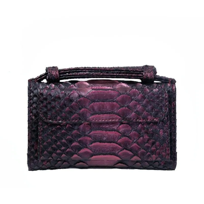 Chain Crossbody Bag with Snake Texture Print