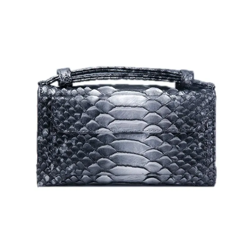Chain Crossbody Bag with Snake Texture Print
