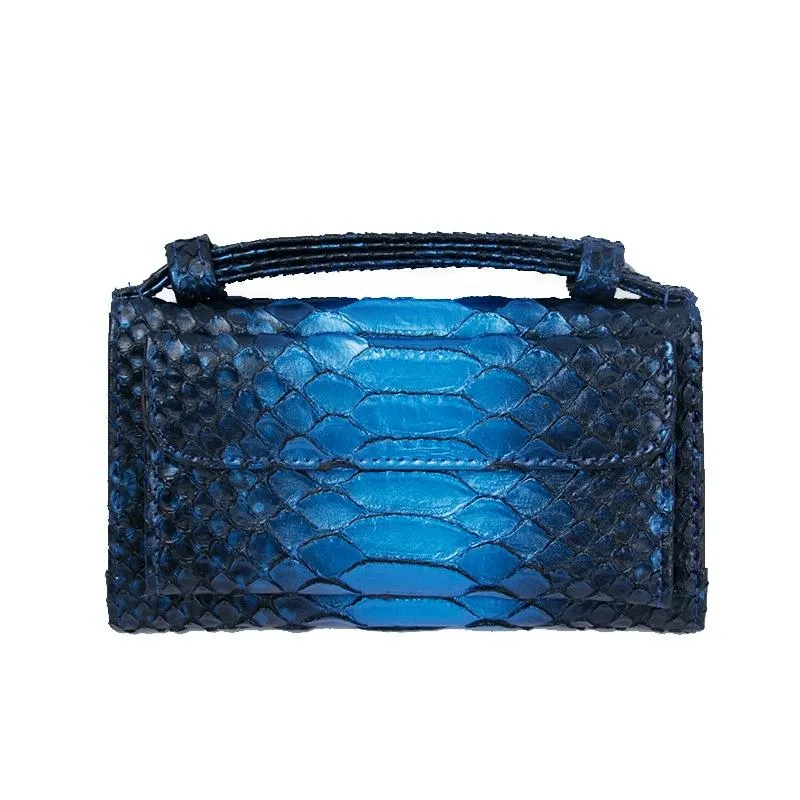 Chain Crossbody Bag with Snake Texture Print