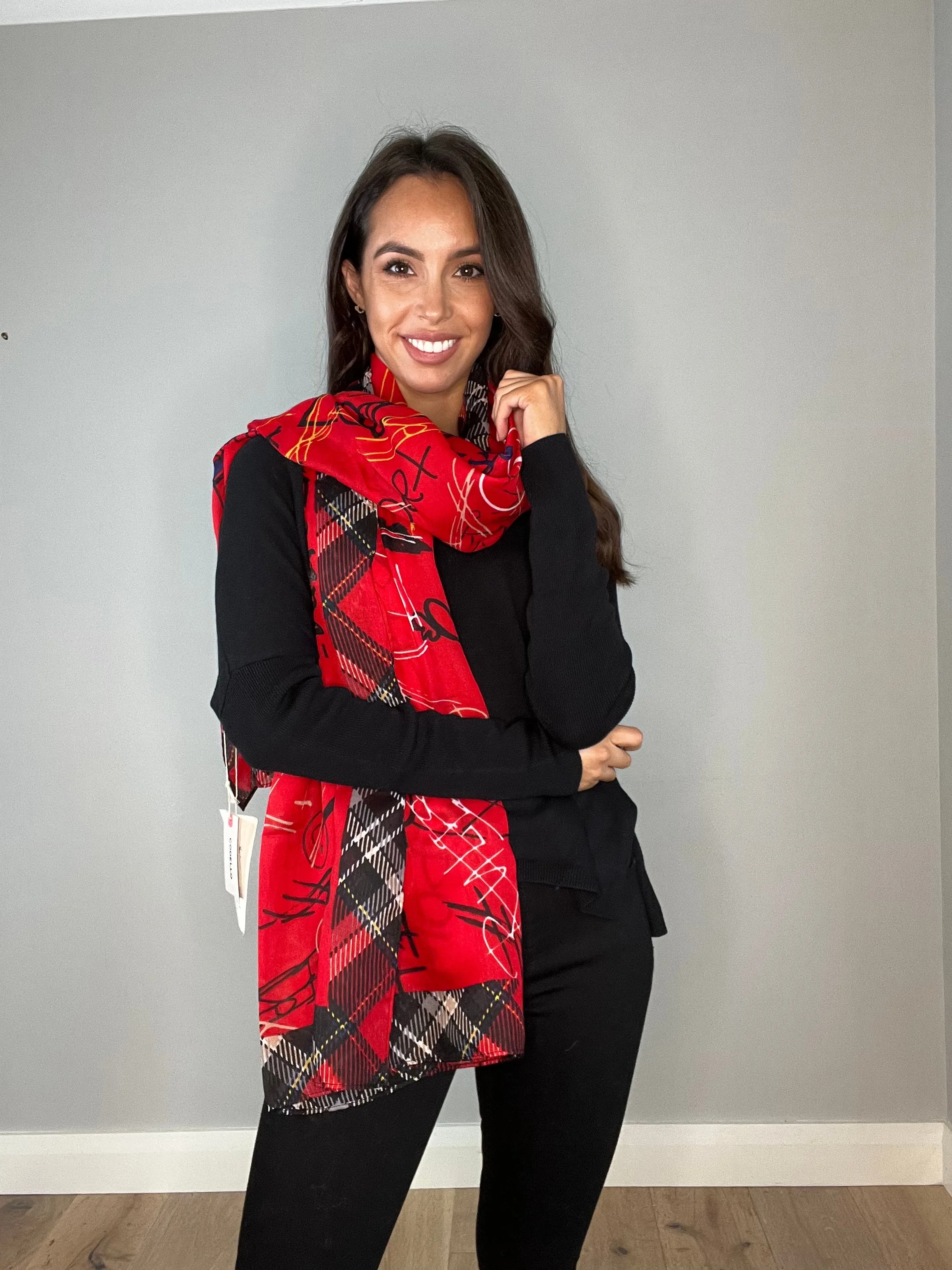 Codello Red Urban Punk Graffiti Scarf