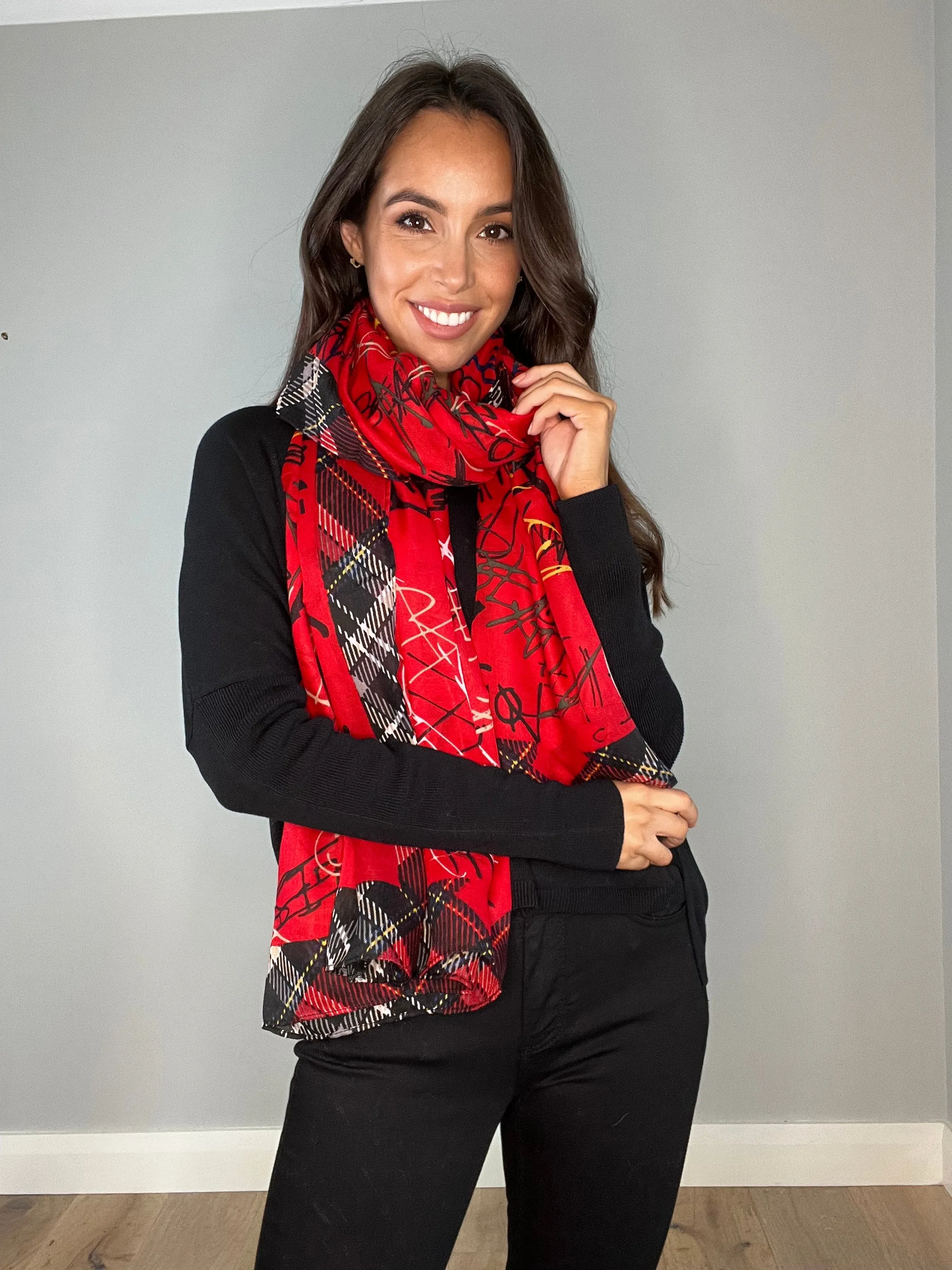 Codello Red Urban Punk Graffiti Scarf