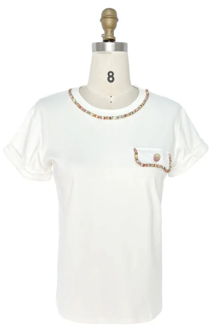 Colorful Chain Embellished Tee