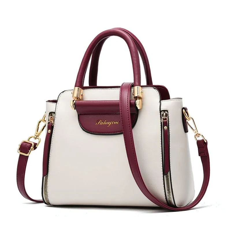 Contrast Material Ladies Handbag