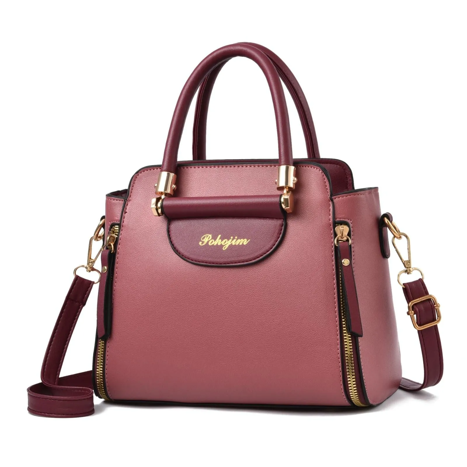 Contrast Material Ladies Handbag