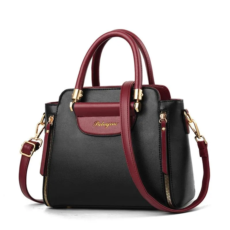 Contrast Material Ladies Handbag