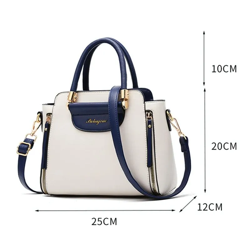 Contrast Material Ladies Handbag