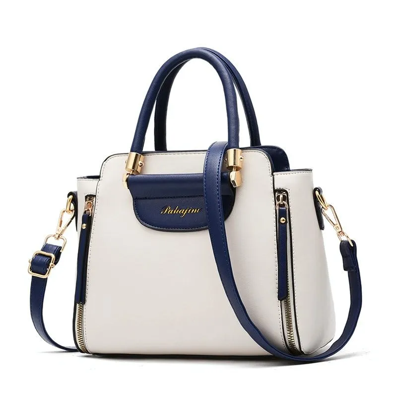 Contrast Material Ladies Handbag