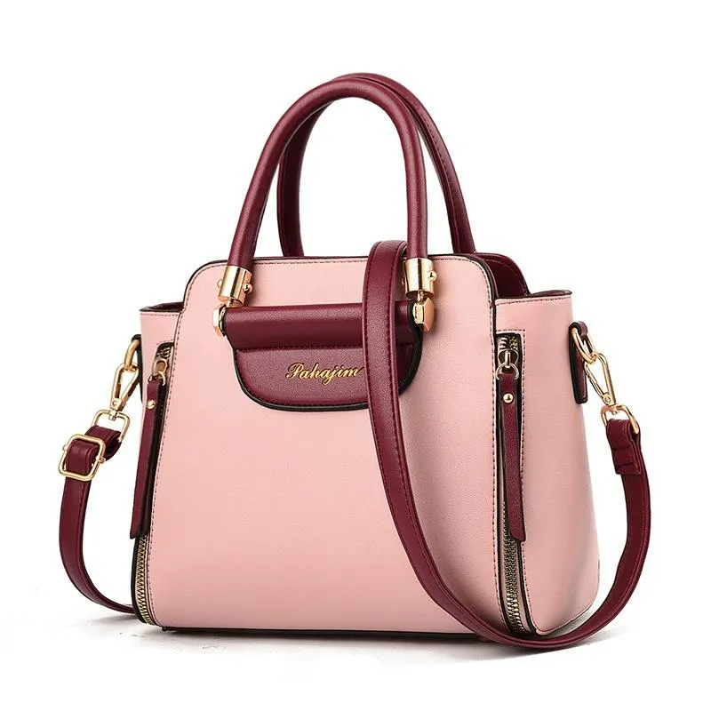 Contrast Material Ladies Handbag