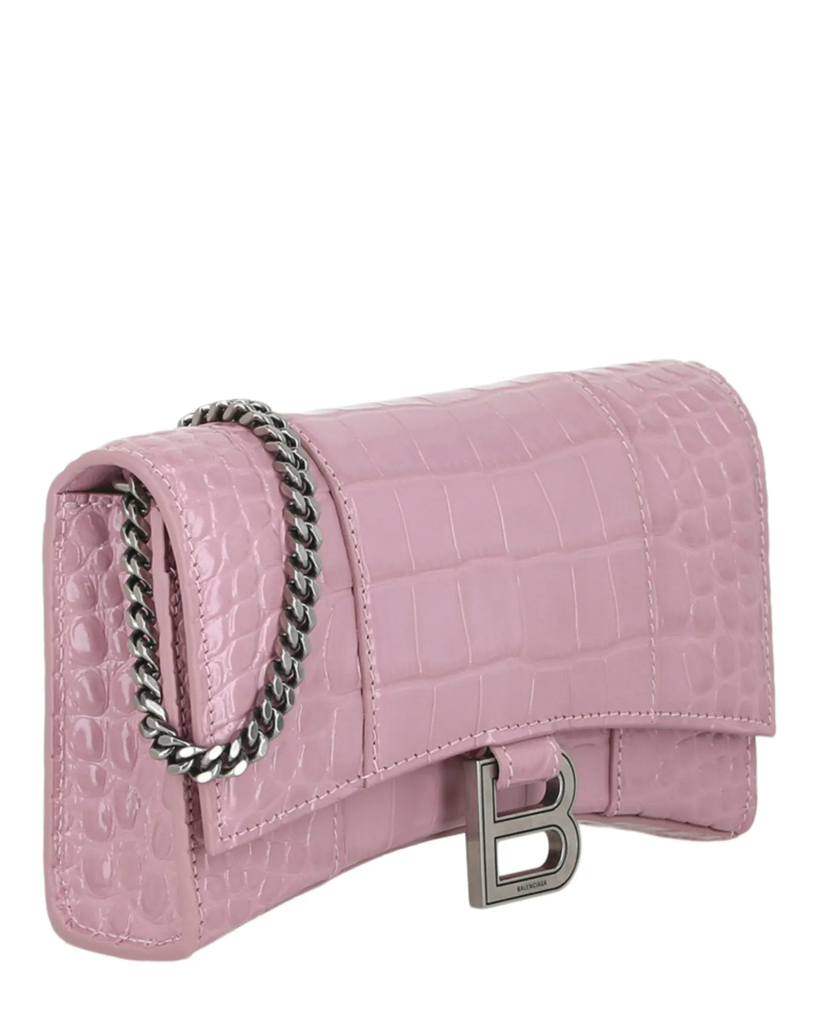 Croc Embossed Hourglass Wallet On Chain