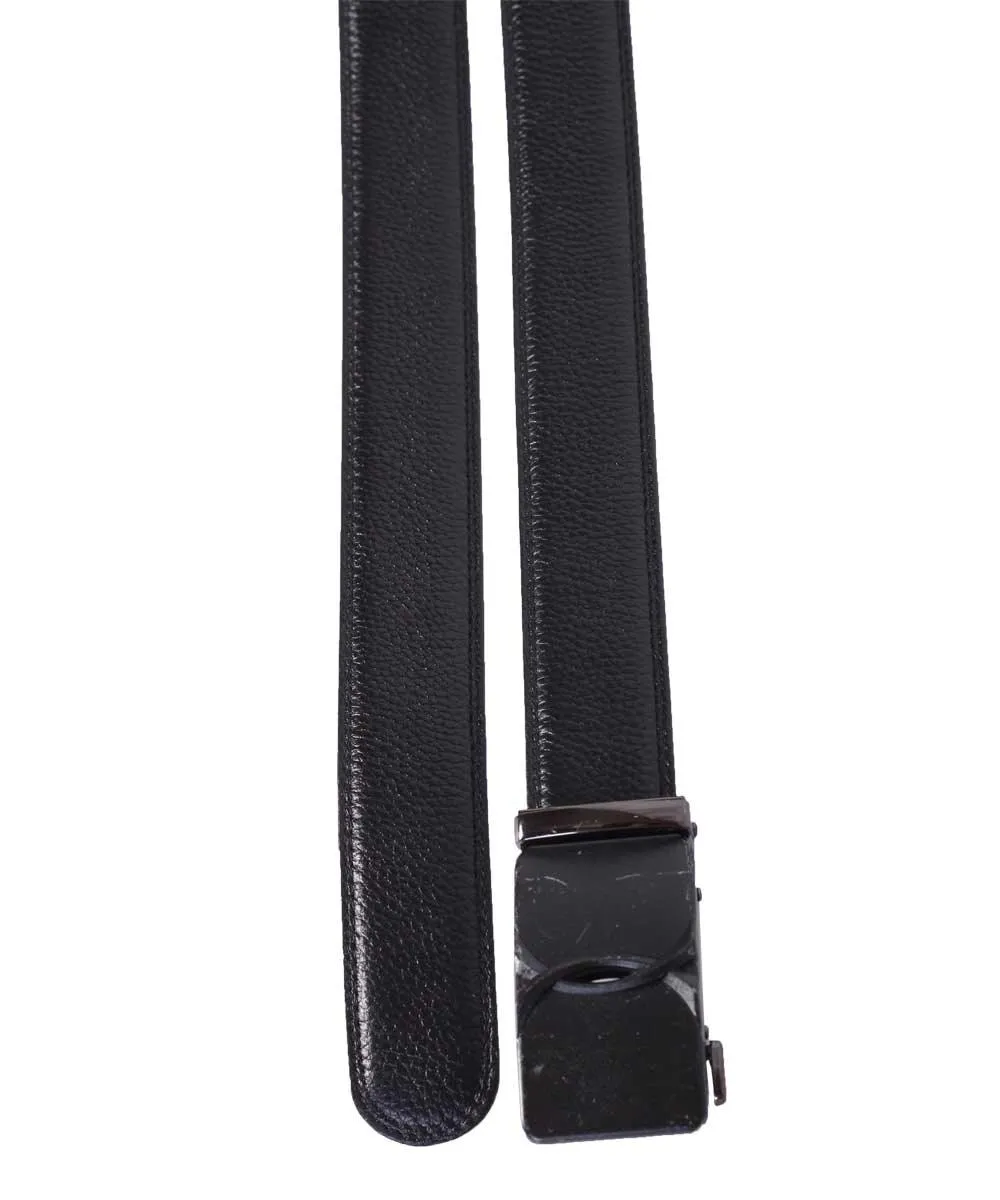 Designer Automatic Leather Cowboy Black Head Belt