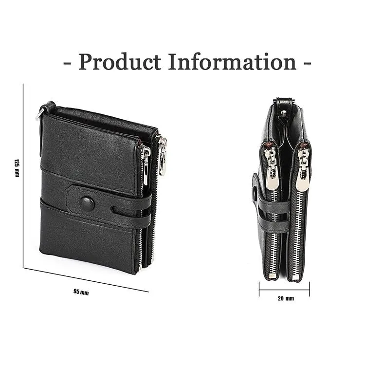 Double Zip Rfid Chain Wallet with Card Slots