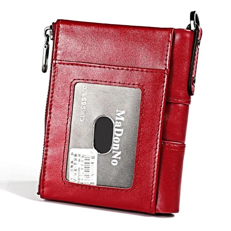Double Zip Rfid Chain Wallet with Card Slots
