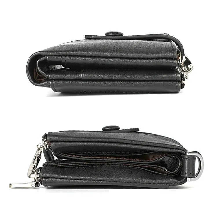 Double Zip Rfid Chain Wallet with Card Slots
