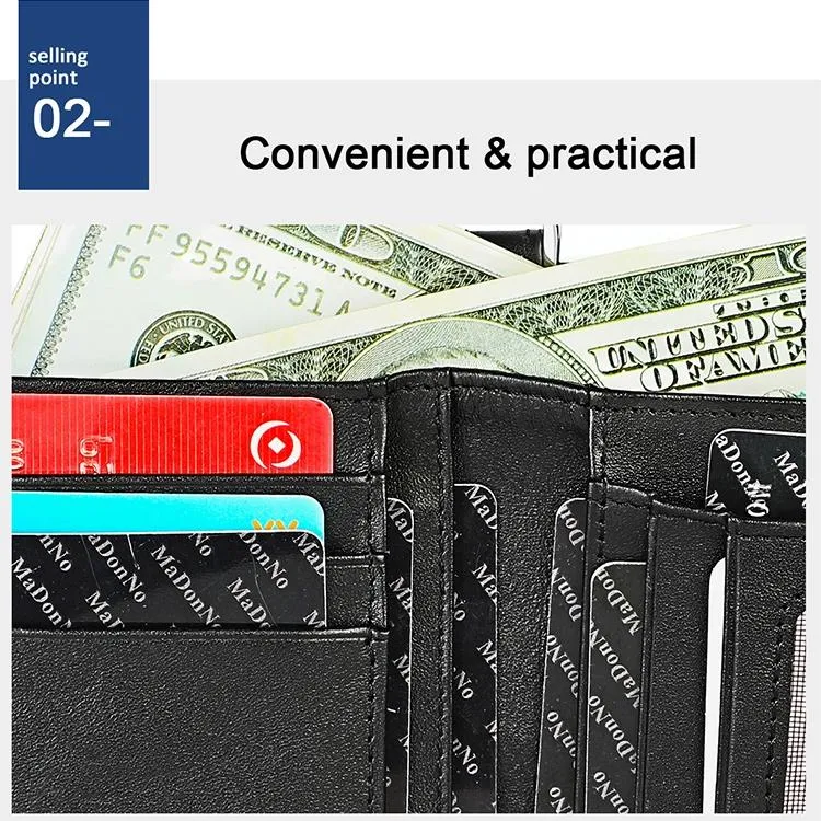 Double Zip Rfid Chain Wallet with Card Slots