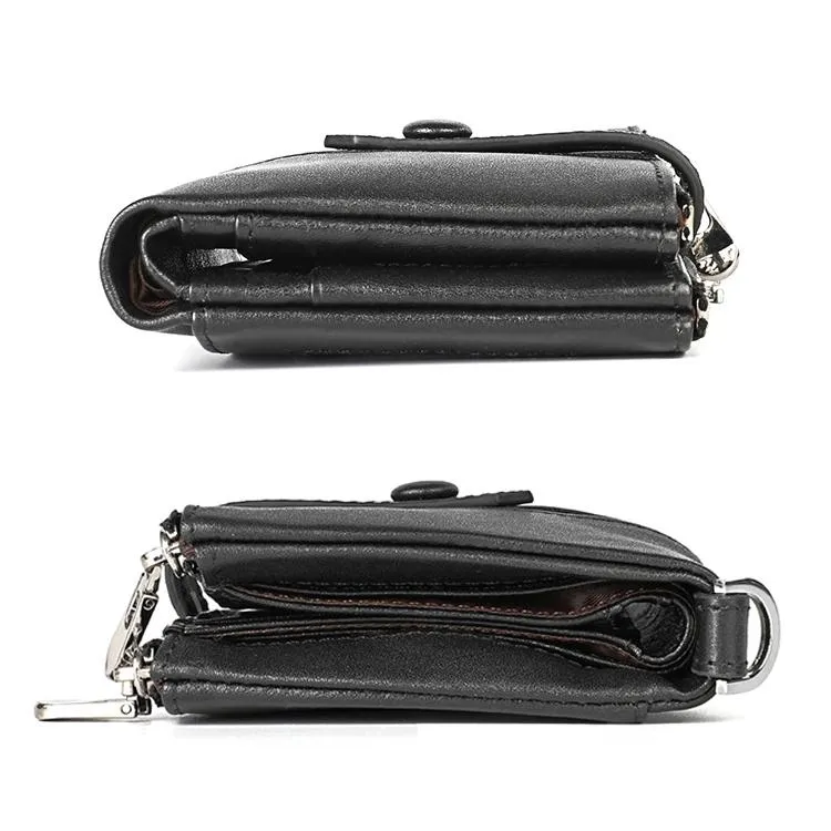 Double Zip Rfid Chain Wallet with Card Slots