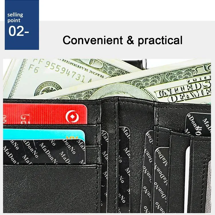 Double Zip Rfid Chain Wallet with Card Slots