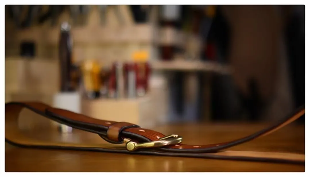 Elegant Cowskin Belt with Copper Finish