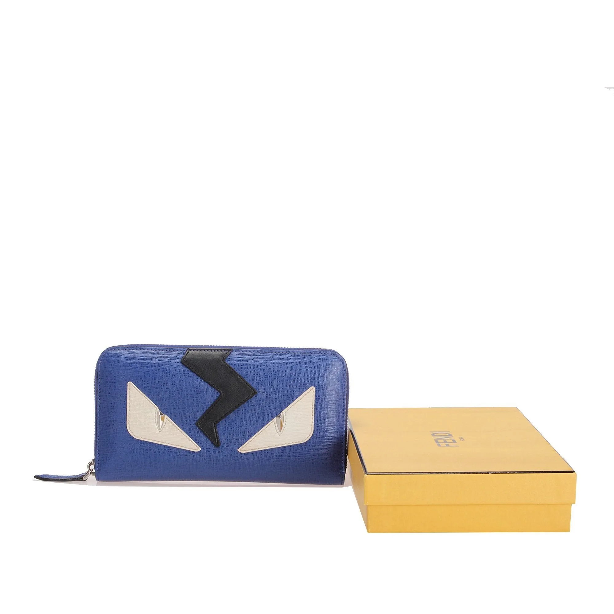 Fendi Monster Leather Zip Wallet