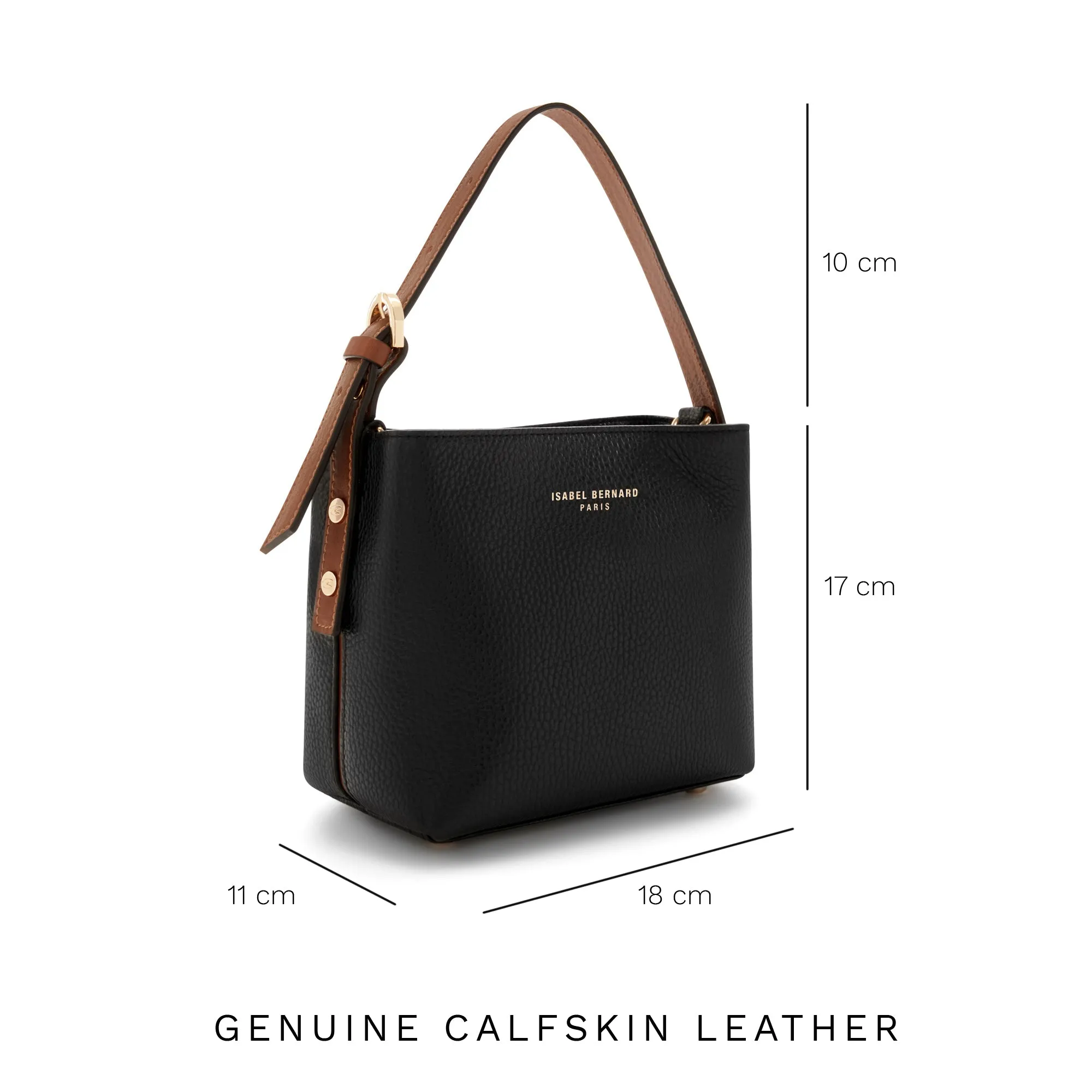 Honoré Adriane Mini black leather handbag calfskin leather