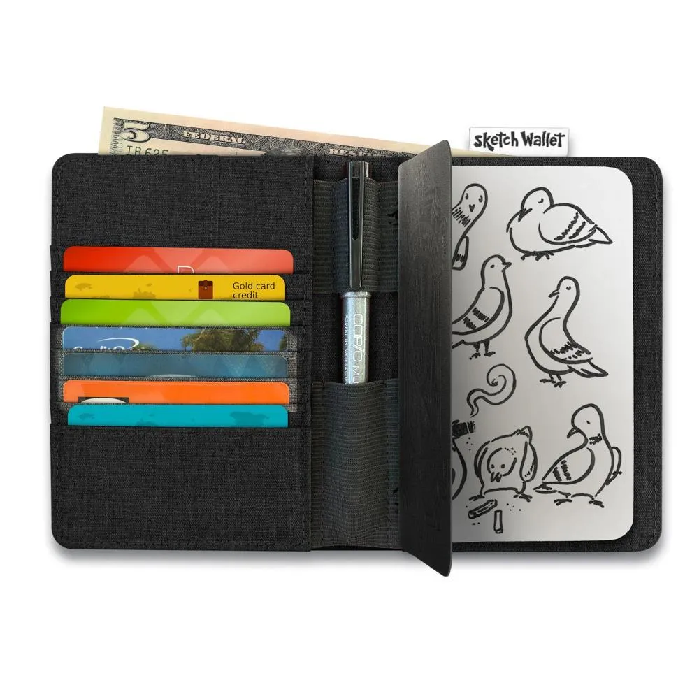 Inky's Original Canvas Sketch Wallet - Grey