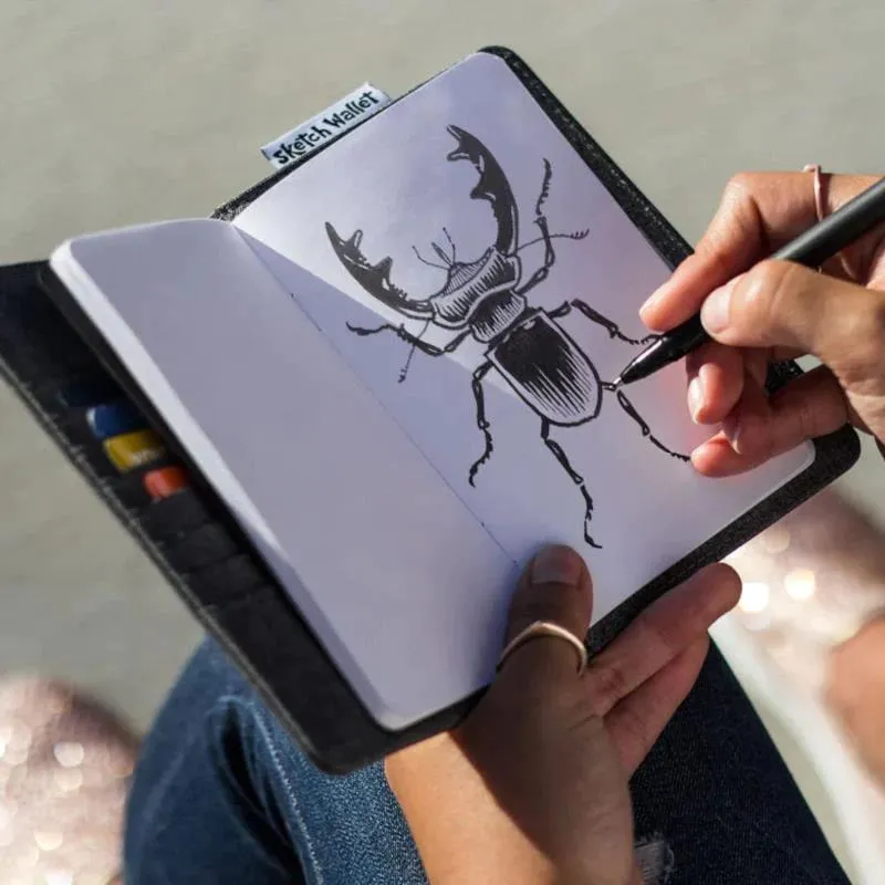 Inky's Original Canvas Sketch Wallet - Grey