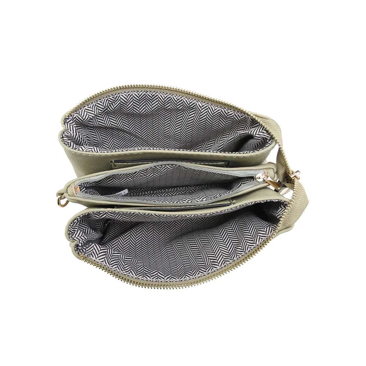Jen & Co Riley Monogram 3 Compartment Crossbody Or Wristlet In Peach