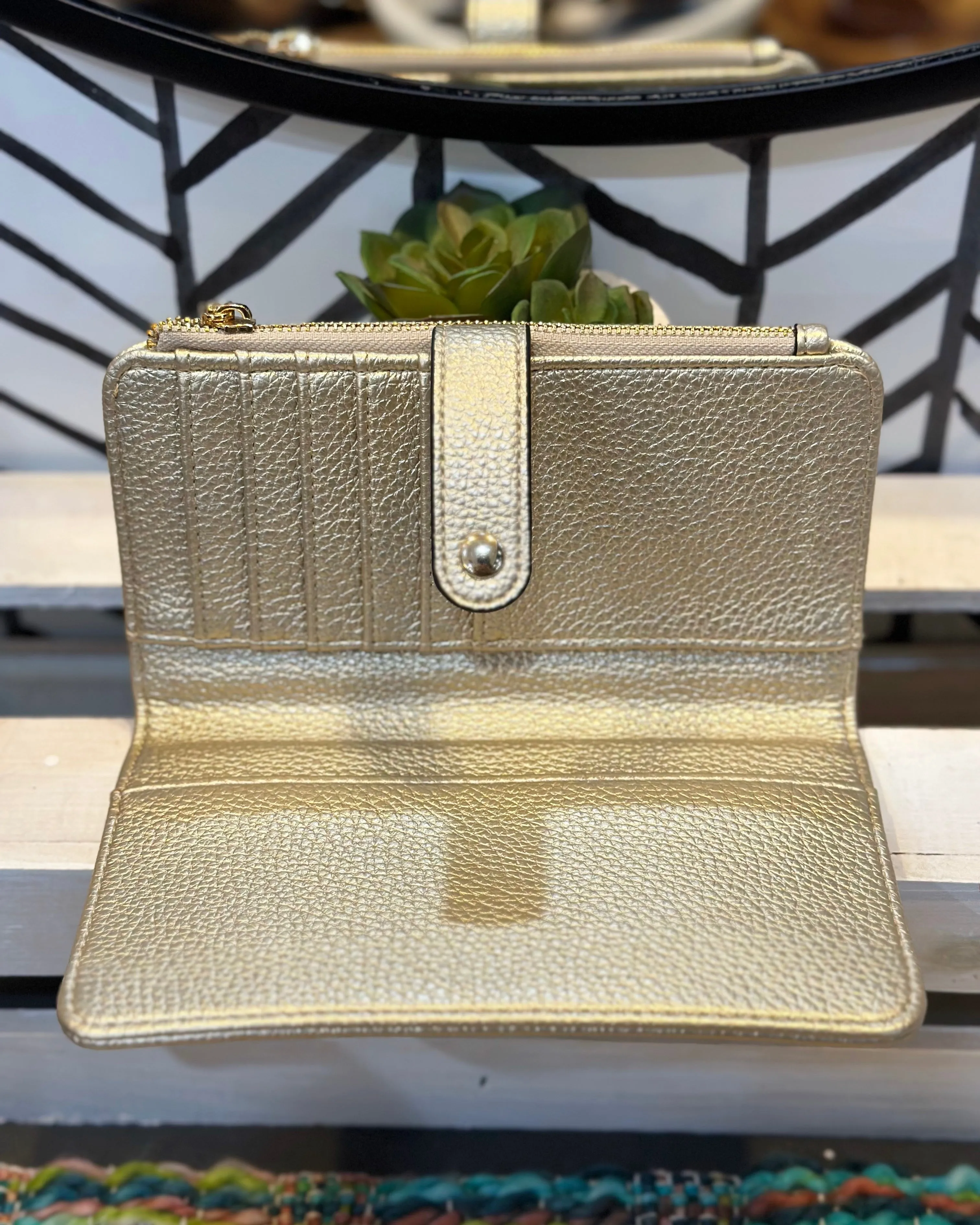 Macy Wallet in Light Gold
