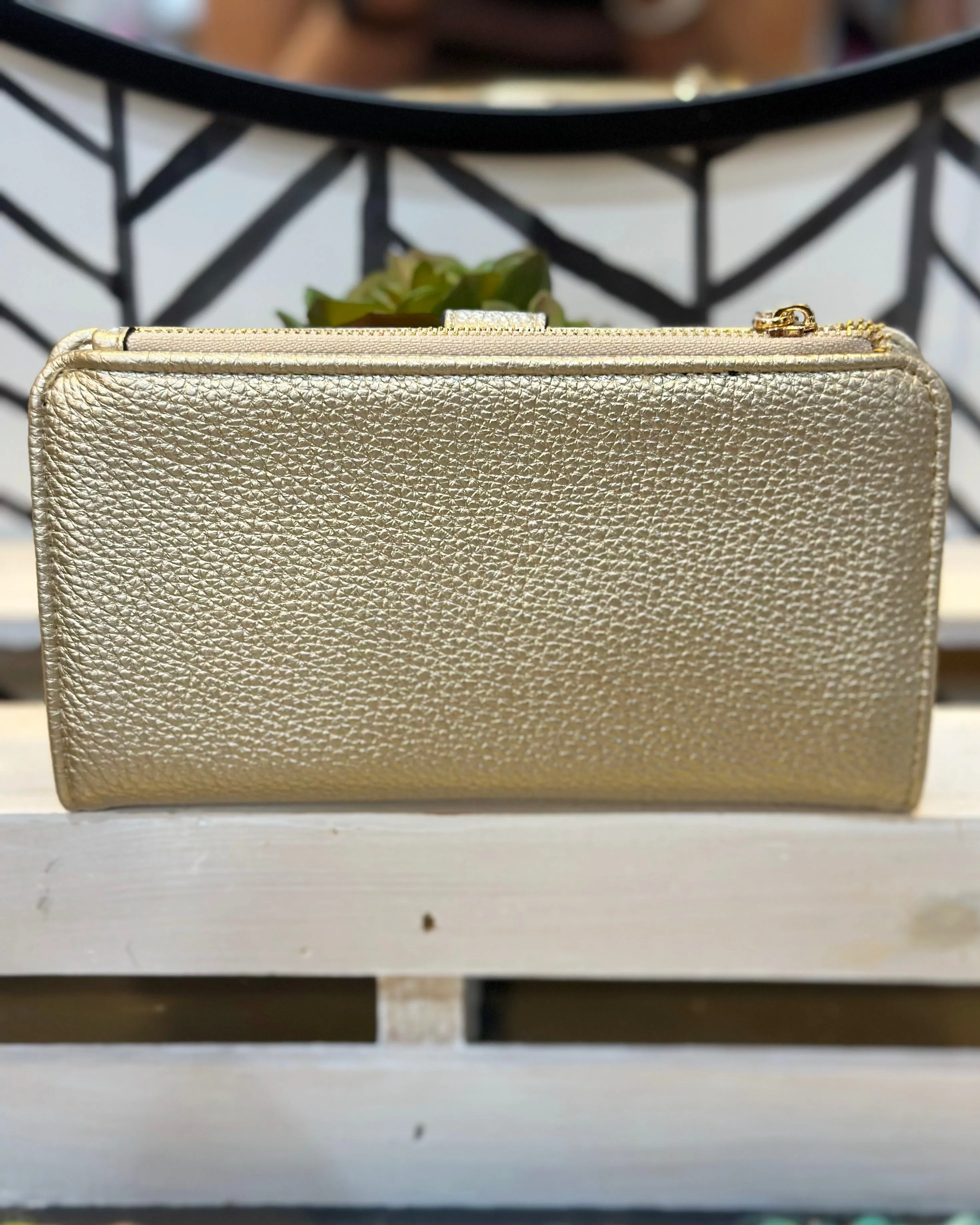 Macy Wallet in Light Gold