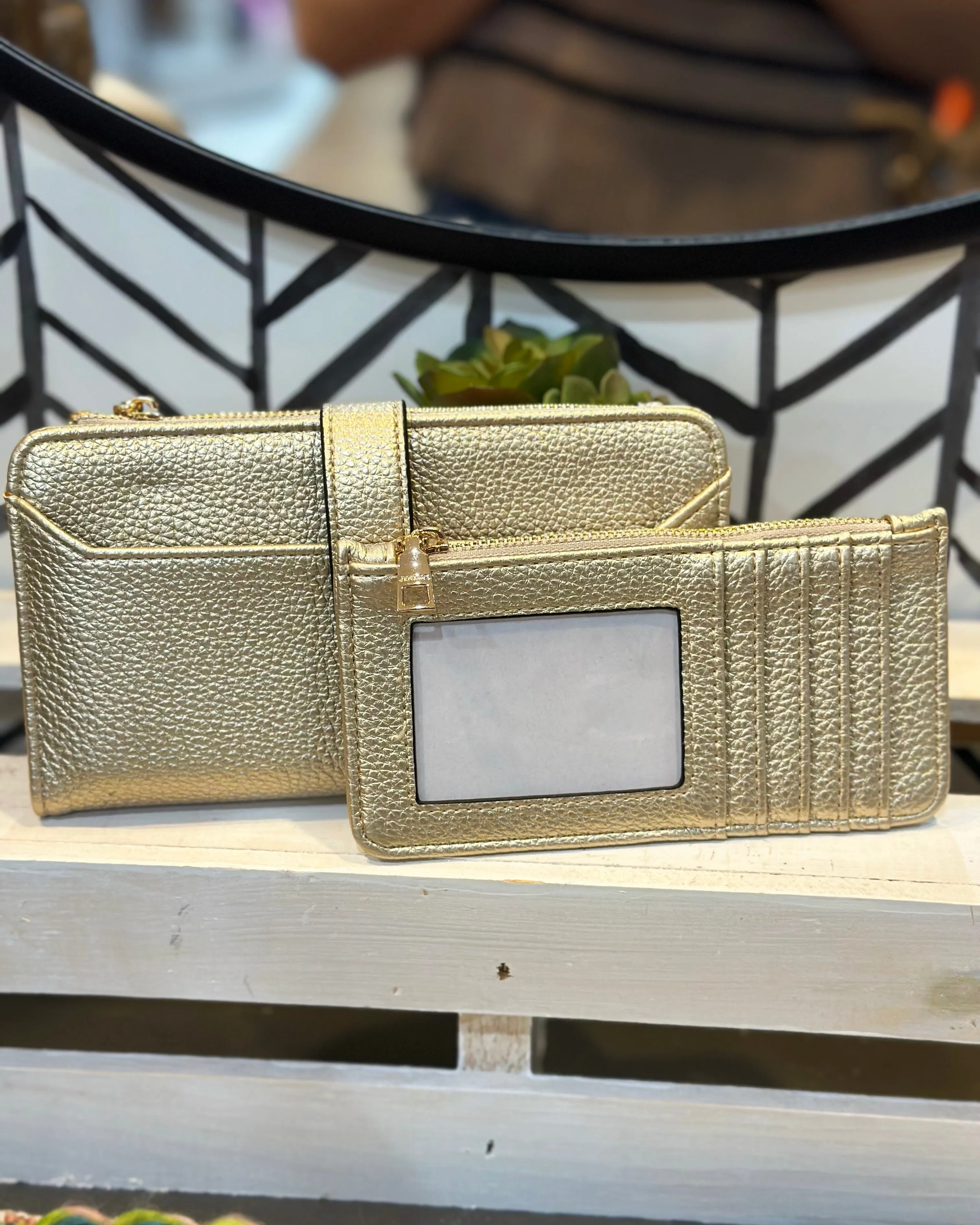 Macy Wallet in Light Gold