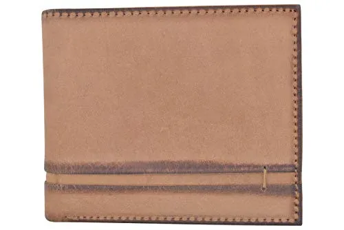 Mens Slim Bifold Wallet RFID Blocking Front Pocket Genuine Hunter Leather Wallets for Men